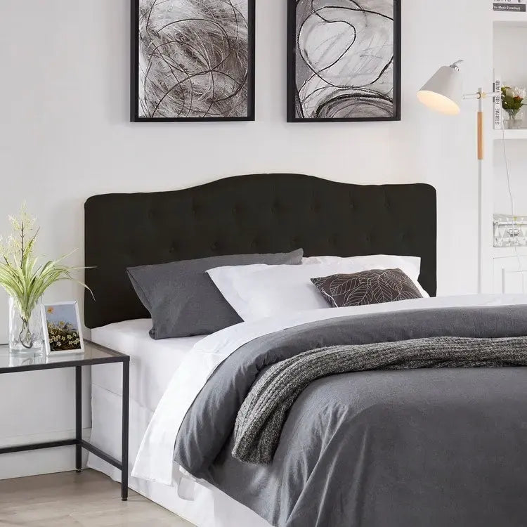 Tête de lit capitonnée en tissu, réglable en hauteur, pour 1 à 2 personnes – Blanc/Gris/Noir/Expresso/Crème