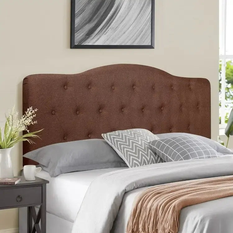 Tête de lit capitonnée en tissu, réglable en hauteur, pour 1 à 2 personnes – Blanc/Gris/Noir/Expresso/Crème