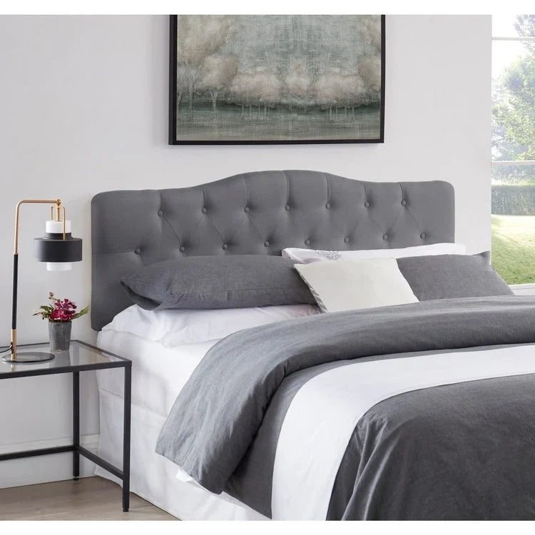 Tête de lit capitonnée en tissu, réglable en hauteur, pour 1 à 2 personnes – Blanc/Gris/Noir/Expresso/Crème