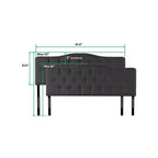 Tête de lit capitonnée en tissu, réglable en hauteur, pour 1 à 2 personnes – Blanc/Gris/Noir/Expresso/Crème