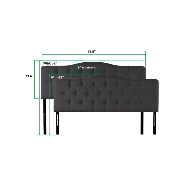 Tête de lit capitonnée en tissu, réglable en hauteur, pour 1 à 2 personnes – Blanc/Gris/Noir/Expresso/Crème