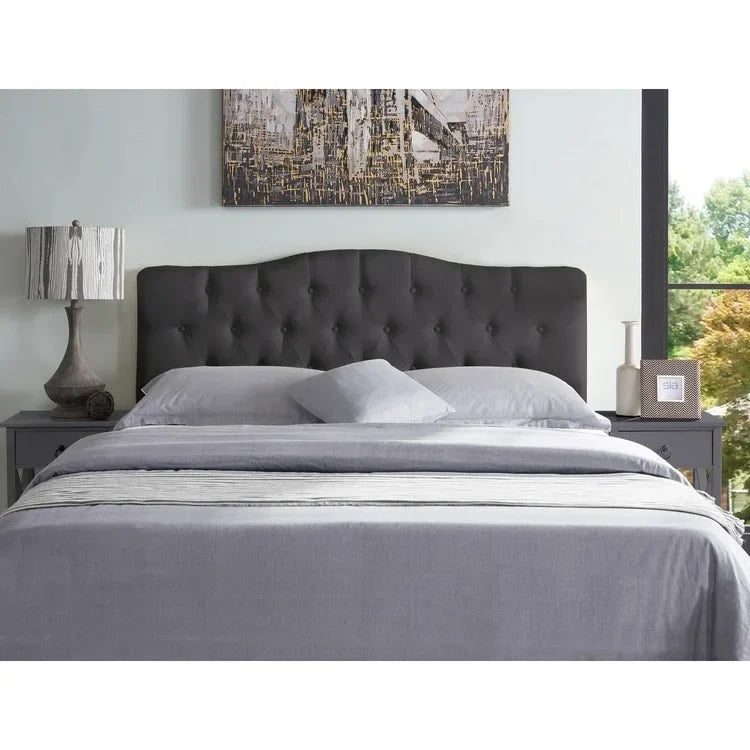 Tête de lit capitonnée en tissu, réglable en hauteur, pour 1 à 2 personnes – Blanc/Gris/Noir/Expresso/Crème