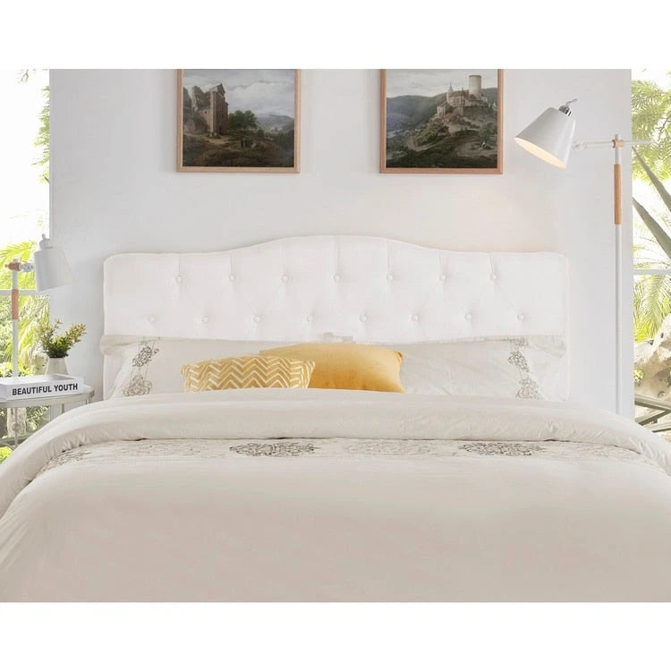 Tête de lit capitonnée en tissu, réglable en hauteur, pour 1 à 2 personnes – Blanc/Gris/Noir/Expresso/Crème