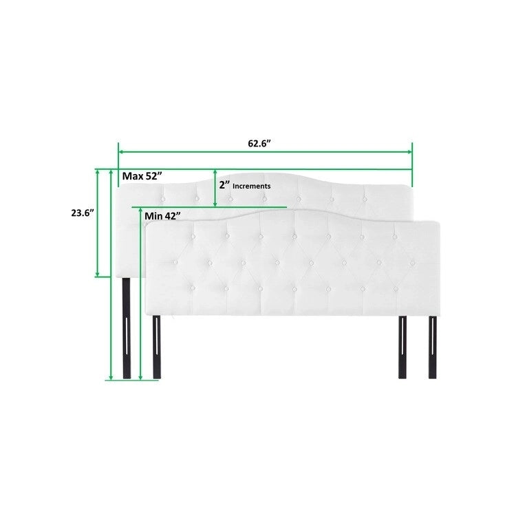 Tête de lit capitonnée en tissu, réglable en hauteur, pour 1 à 2 personnes – Blanc/Gris/Noir/Expresso/Crème