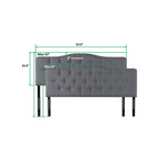 Tête de lit capitonnée en tissu, réglable en hauteur, pour 1 à 2 personnes – Blanc/Gris/Noir/Expresso/Crème