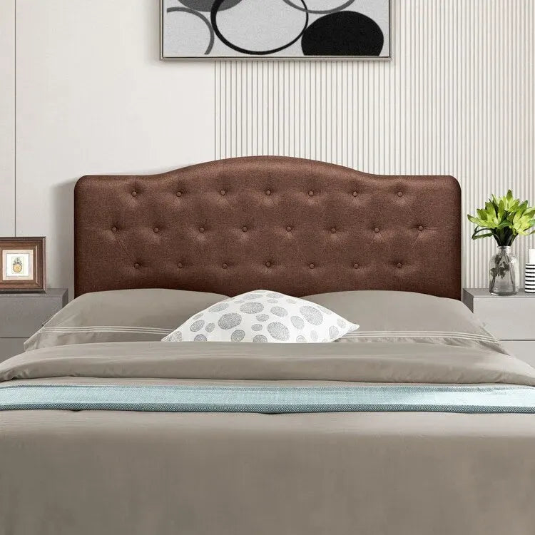 Tête de lit capitonnée en tissu, réglable en hauteur, pour 1 à 2 personnes – Blanc/Gris/Noir/Expresso/Crème