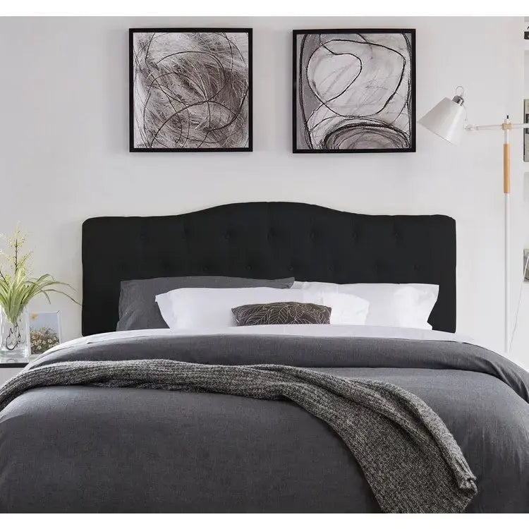 Tête de lit capitonnée en tissu, réglable en hauteur, pour 1 à 2 personnes – Blanc/Gris/Noir/Expresso/Crème