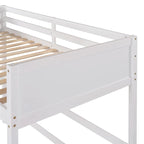 Lit mezzanine simple en pin massif avec échelle, blanc/gris/espresso – 1 personne
