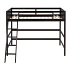 Lit mezzanine simple en pin massif avec échelle, blanc/gris/espresso – 1 personne