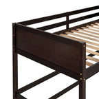 Lit mezzanine simple en pin massif avec échelle, blanc/gris/espresso – 1 personne