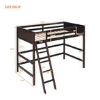 Lit mezzanine simple en pin massif avec échelle, blanc/gris/espresso – 1 personne