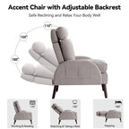 Chaise longue en velours gris/beige/gris foncé avec pouf de rangement – Individuel