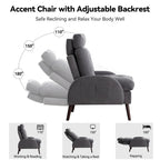 Chaise longue en velours gris/beige/gris foncé avec pouf de rangement – Individuel