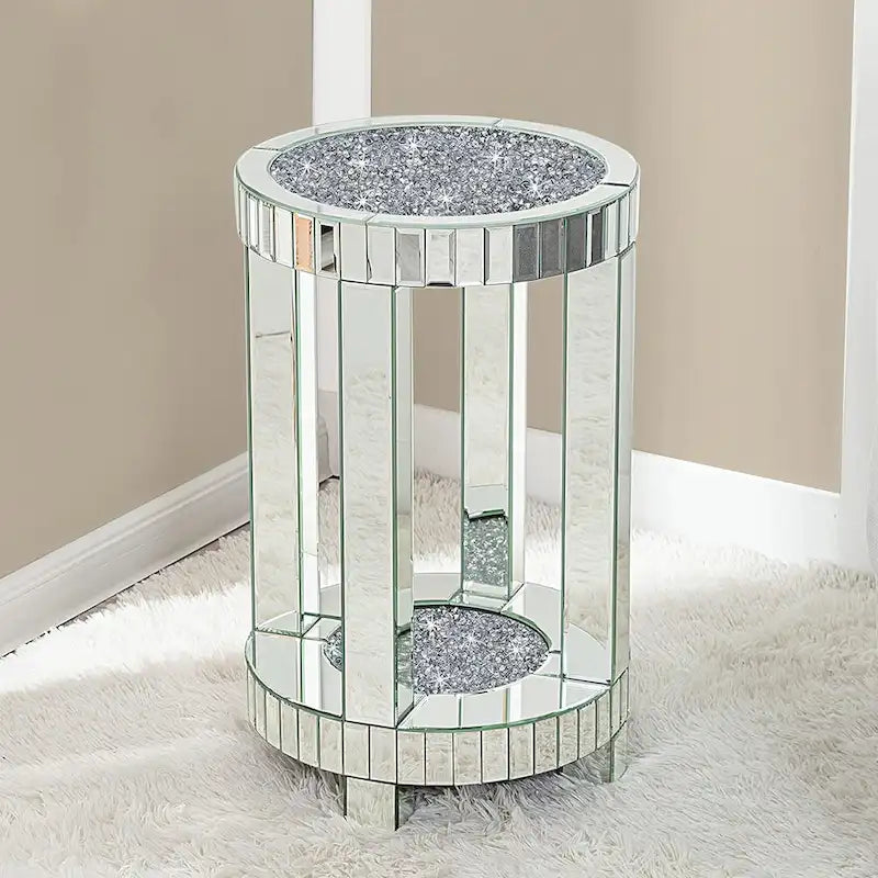 Table Basse Ronde en Noyer / Pacanier / Pin Noir, Style Milieu de Siècle, Pin Massif