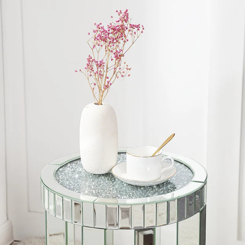 Table Basse Ronde en Noyer / Pacanier / Pin Noir, Style Milieu de Siècle, Pin Massif