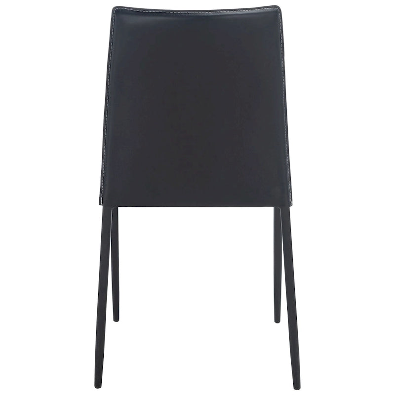 Chaise de salle à manger en similicuir noir, lot de 2