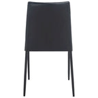 Chaise de salle à manger en similicuir noir, lot de 2