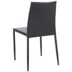 Chaise de salle à manger en similicuir noir, lot de 2