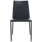 Chaise de salle à manger en similicuir noir, lot de 2