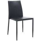 Chaise de salle à manger en similicuir noir, lot de 2