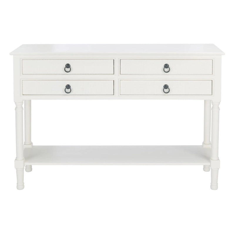 Console 4 tiroirs Blanc / Greige / Noir / Gris vieilli