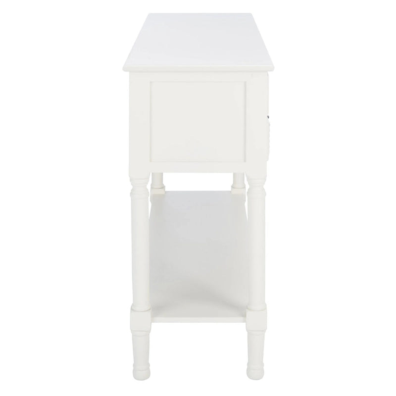Console 4 tiroirs Blanc / Greige / Noir / Gris vieilli