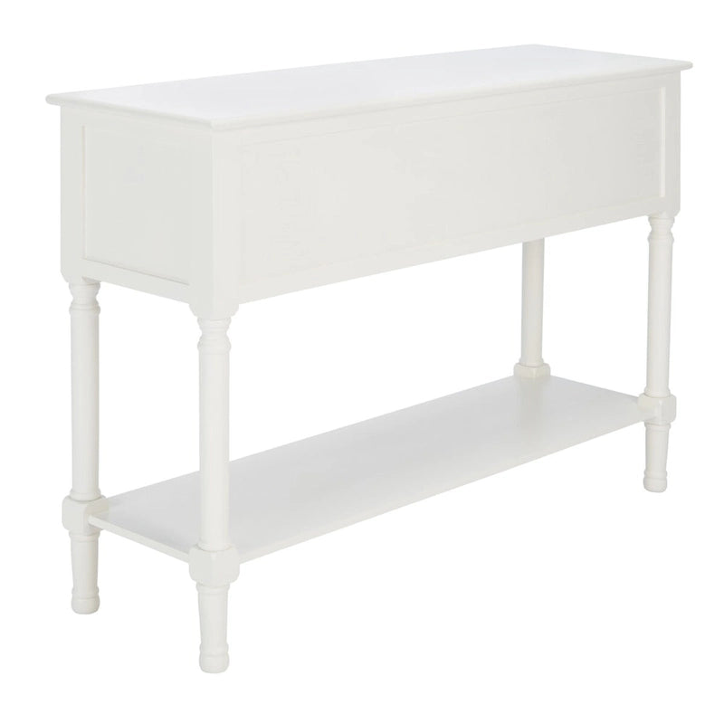 Console 4 tiroirs Blanc / Greige / Noir / Gris vieilli
