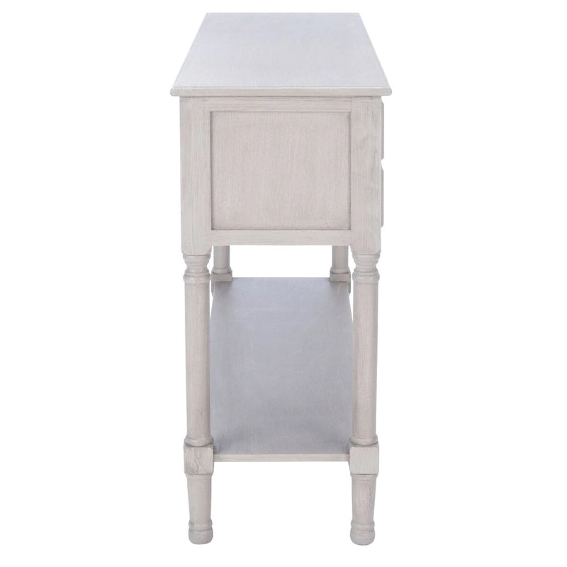 Console 4 tiroirs Blanc / Greige / Noir / Gris vieilli