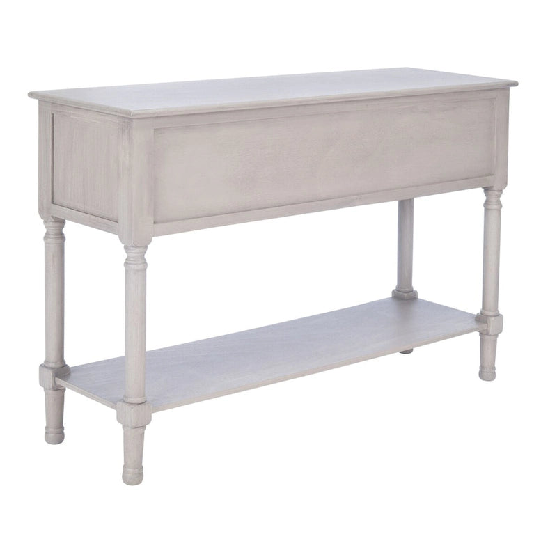 Console 4 tiroirs Blanc / Greige / Noir / Gris vieilli