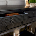 Console 4 tiroirs Blanc / Greige / Noir / Gris vieilli