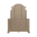 Lit, commode et miroir rembourrés Blanc antique / Bisque patiné – Grand lit/Très grand lit