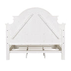 Lit, commode et miroir rembourrés Blanc antique / Bisque patiné – Grand lit/Très grand lit