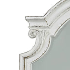 Lit, commode et miroir rembourrés Blanc antique / Bisque patiné – Grand lit/Très grand lit