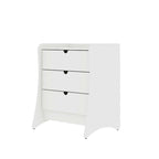 Ensemble commode et table de chevet 2 pièces blanc, style Mid-Century Modern