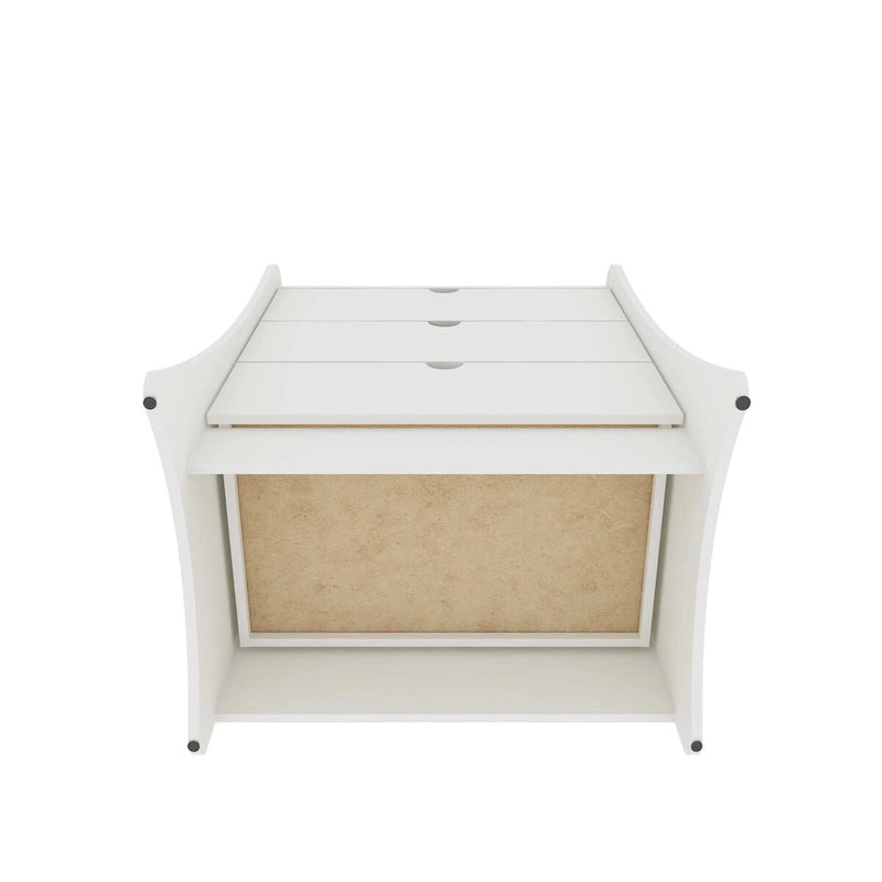 Ensemble commode et table de chevet 2 pièces blanc, style Mid-Century Modern