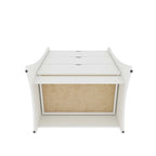 Ensemble commode et table de chevet 2 pièces blanc, style Mid-Century Modern
