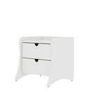 Ensemble commode et table de chevet 2 pièces blanc, style Mid-Century Modern