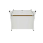 Ensemble commode et table de chevet 2 pièces blanc, style Mid-Century Modern