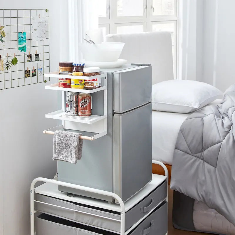 Étagère latérale magnétique pour réfrigérateur, blanc et noir, 1 personne