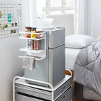 Étagère latérale magnétique pour réfrigérateur, blanc et noir, 1 personne