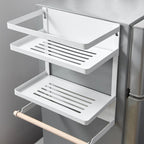 Étagère latérale magnétique pour réfrigérateur, blanc et noir, 1 personne