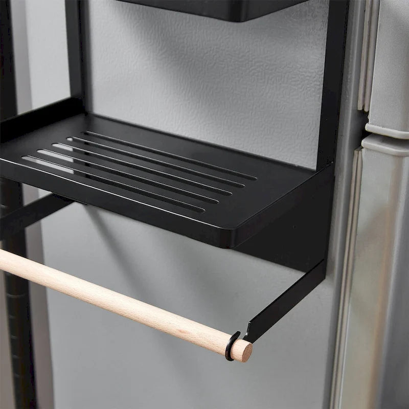 Étagère latérale magnétique pour réfrigérateur, blanc et noir, 1 personne