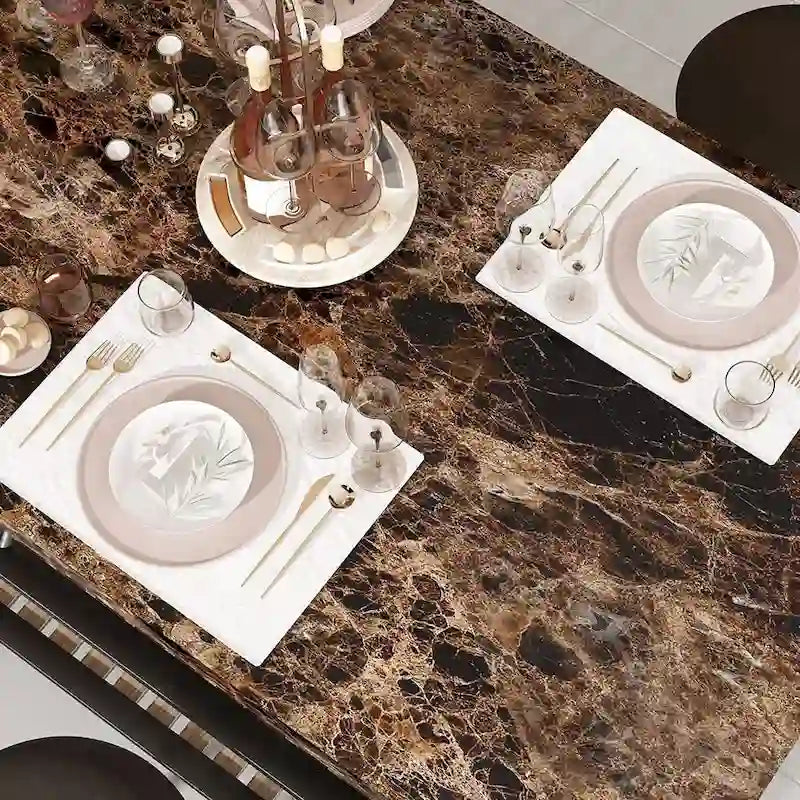 Îlot de cuisine blanc/marron vieilli/marron/beige avec 2 tabourets et étagères ouvertes