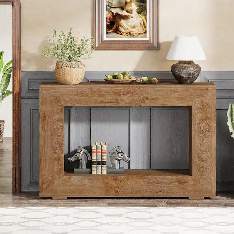Console de ferme (marron vintage / marron / gris délavé), 1 étagère, 1 espace