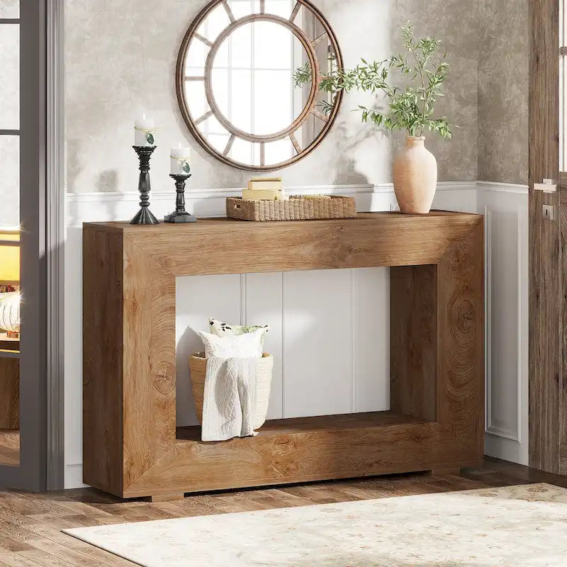 Console de ferme (marron vintage / marron / gris délavé), 1 étagère, 1 espace