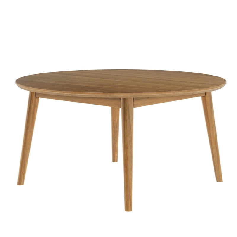 Table basse ronde Mid-Century Modern – Noyer / Noyer de pécan / Noir, 91 cm, 1 personne