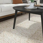 Table basse ronde Mid-Century Modern – Noyer / Noyer de pécan / Noir, 91 cm, 1 personne