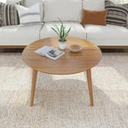 Table basse ronde Mid-Century Modern – Noyer / Noyer de pécan / Noir, 91 cm, 1 personne