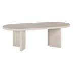 Table basse ovale chêne gris vieilli / grain noir / aulne blanc