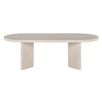 Table basse ovale chêne gris vieilli / grain noir / aulne blanc